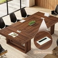 thumbnail image 2 of 8FT Large Conference Table for 10 People, Business Style Seminar Tables with 2 Cable Grommets, 2 of 7