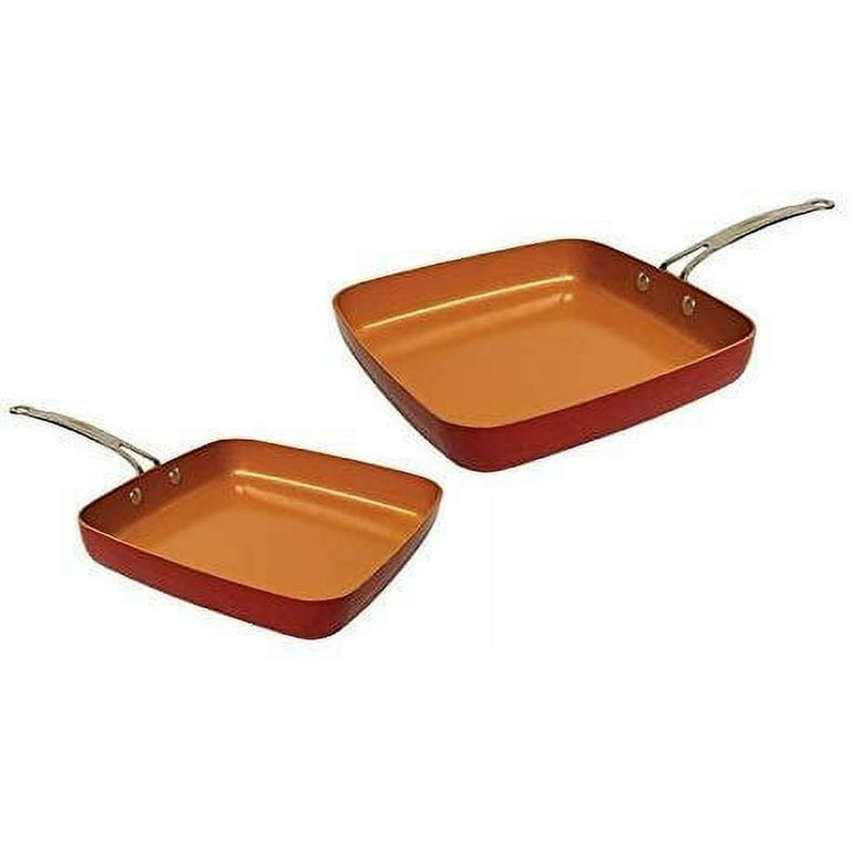 Red Copper Non-Stick Square Dance Pan  Ceramic cookware, Copper square,  Square dancing
