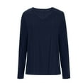 thumbnail image 5 of Timegard Tops for Women Long Sleeve V Neck Slim Blouse Solid Color Casual Comfy Mid Long Tops Fall, 5 of 7
