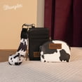 thumbnail image 3 of Wrangler Cow Print KeyChain Wristlet Wallets for Women Western Dual Pouch Wristlet Portable Credit Card Holder Wallet With Zipper, Cow-Black, 3 of 7