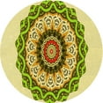 thumbnail image 1 of Ahgly Company Machine Washable Indoor Round Transitional Dark Golden Rod Brown Area Rugs, 3' Round, 1 of 7