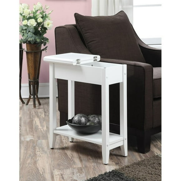 convenience concepts American Heritage Flip Top Table, Finition Blanche