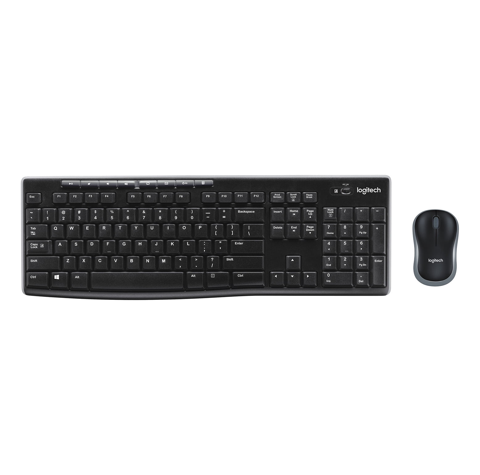 Logitech MK270 Wireless Keyboard & Mouse Combo Travel Home Office Modern Bundle for PC & Laptop, Pack of 5
