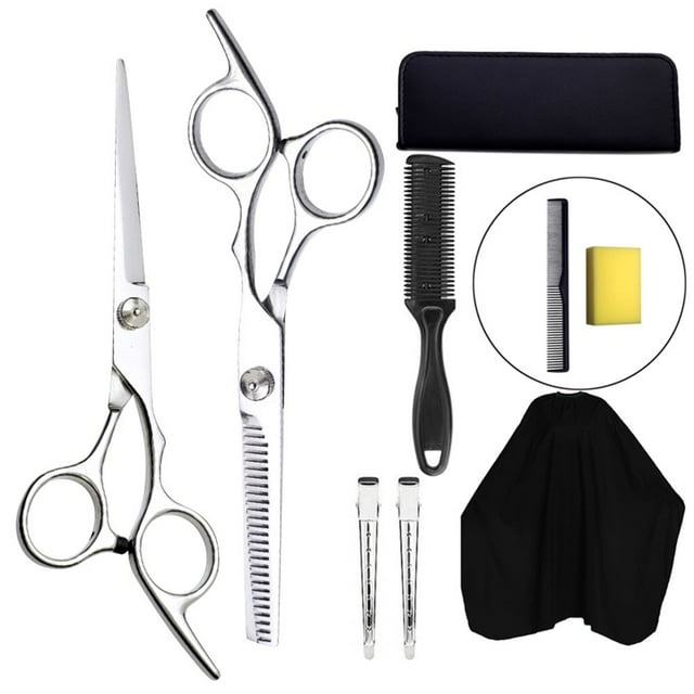 HLONK 9 Pcs Ciseaux de Coupe de Cheveux Clip Outils de Barbier Coiffure