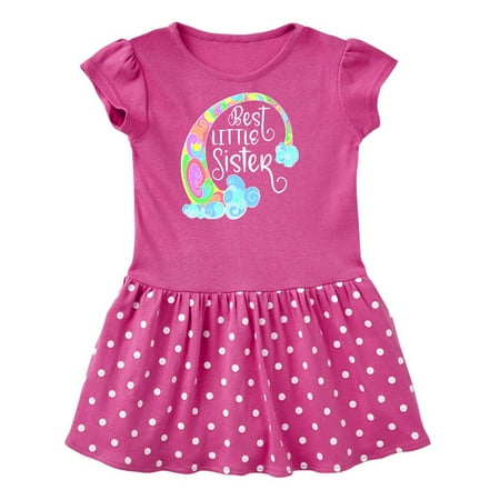 

Inktastic Best Little Sister Colorful Rainbow Swirls Gift Toddler Girl Dress
