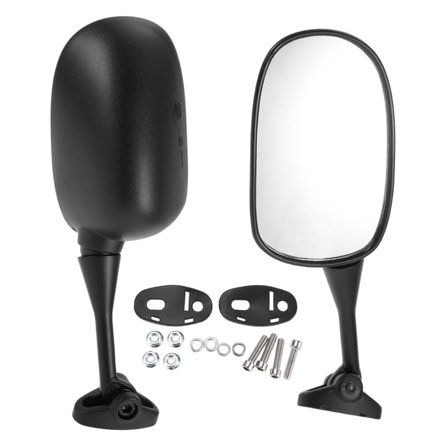 Espejos retrovisores de motocicleta Unique Bargains, espejos laterales frontales para Honda CBR600RR 2003-2012, de aluminio y plástico, negros y ajustables