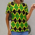thumbnail image 6 of Africa Rasta Pattern T Shirts Basic T-Shirt Short Sleeve Ladies Tee Shirt Summer Graphic Clothing, 6 of 6