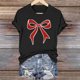thumbnail image 1 of Xuyuer Valentine's Day Shirts for Women:Cute Love Heart Tshirts Graphic Tees Valentine Casual Short Sleeve Top bow tie fashion casual printed round-neck short-sleeved T-shirt top, 1 of 6