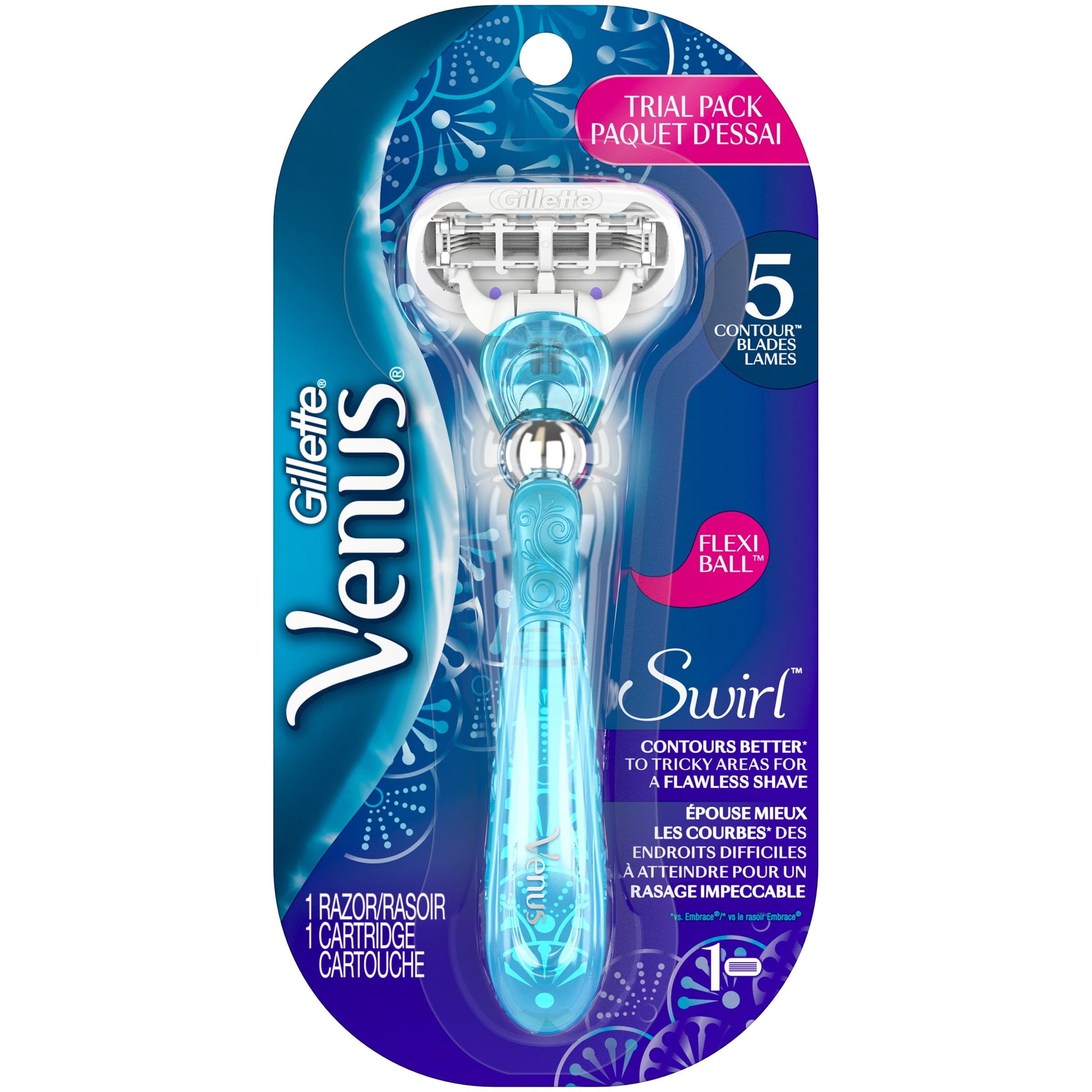 Gillette Venus Swirl Flexiball Women's Razor 1 handle + 1 refill