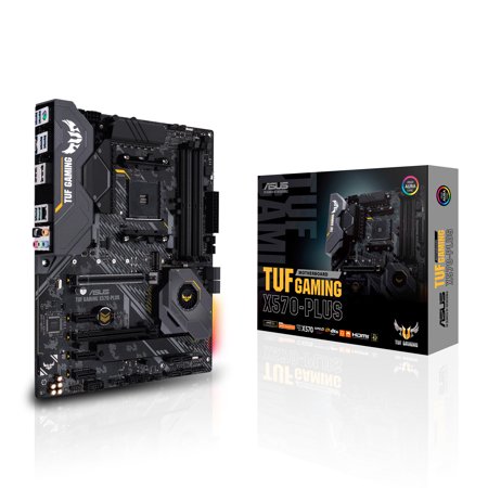 ASUS AM4 TUF Gaming X570-Plus ATX motherboard with PCIe 4.0, dual M.2, 12+2 with Dr. MOS power stage, HDMI, DP, SATA 6Gb/s, USB 3.2 Gen 2 and Aura Sync RGB lighting