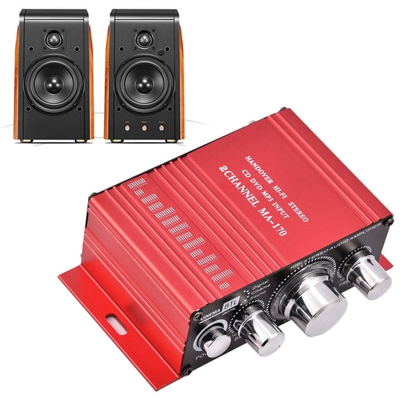 Amplificador de Potencia de 20W + 20W, Amplificador Estéreo de Tamaña Pequeño de 12V DC, Para El Altavoz de Automóvil