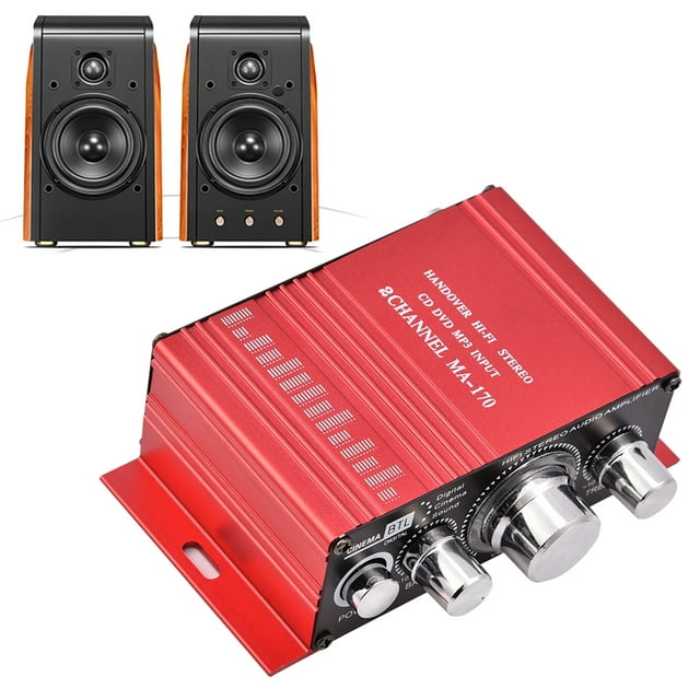 Amplificador de Potencia de 20W + 20W, Amplificador Estéreo de Tamaña Pequeño de 12V DC, Para El Altavoz de Automóvil