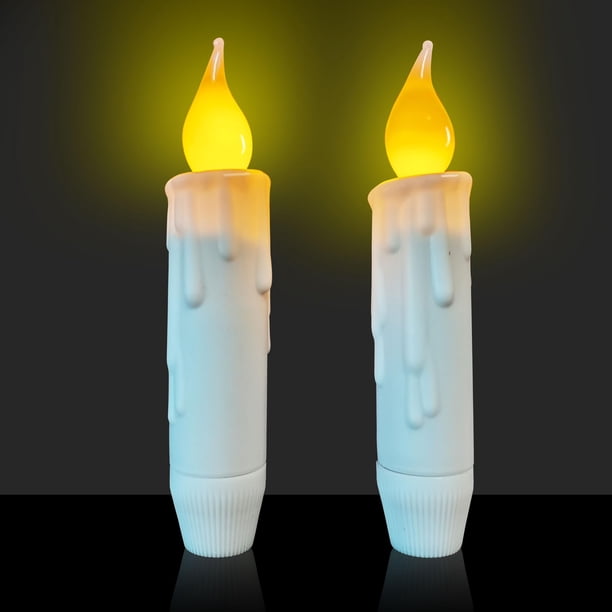 Velas Cónicas Cortas Sin Llama, Funciona Con Pilas Con Temporizador, Velas Cónicas Con Pilas, Candelabros Sin Llama, Velas Cónicas Led Blancas De 4,75 Pulgadas, Vela Parpadeante Para Cena Para Decorac