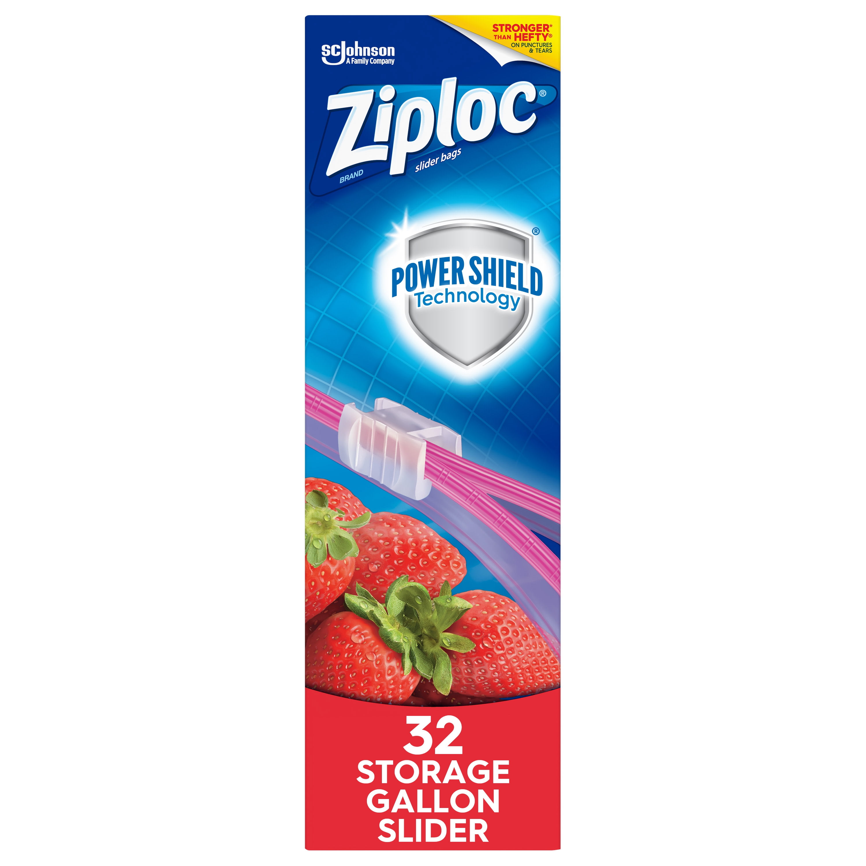 Ziploc Gallon Slider Storage Bags Easy Close Smart Zip Seal Household Plastics