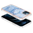 thumbnail image 2 of ELEHOLD for iPhone 12 Pro Max 6.7 inch Marble Case, Clear Electroplated Frame Soft TPU Anti-Scratch Wear-Resistant Wireless Charging Slim Fit Transparent Case for iPhone 12 Pro Max, Blue, 2 of 5