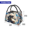 thumbnail image 2 of Yiaed Exotic Blue Cat Print Lunch box lunch bag Portable Insulated Lunch Box for Women Men Cooler Tote Bag with Front Pocket for Work Picnic Travel, 2 of 6