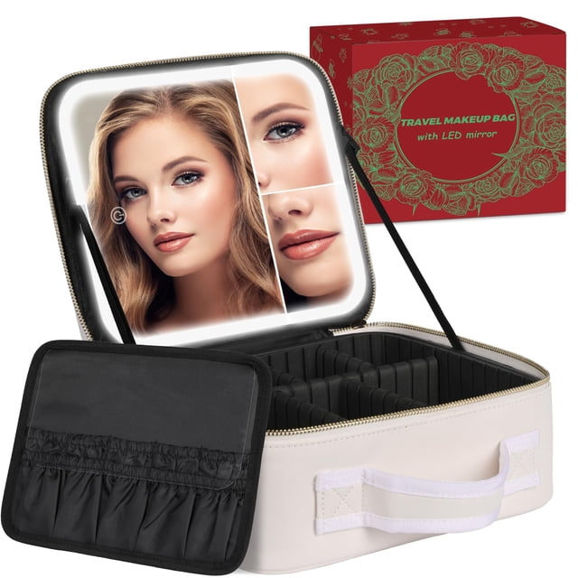 Bolsa de maquillaje MAYFIY LED Mirror 1X 2X 3X Vanity White