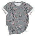 thumbnail image 4 of Pisexur Hauts d'Été pour Femmes, Blouses Habillées Décontractées pour Femmes, Hauts à la Mode pour Femmes, Chandail Décontracté Imprimé à Manches Courtes Col Rond, Grande Taille pour Femmes Multicolore, L, 4 of 6
