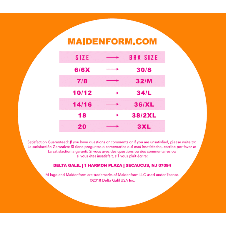 Division of Maidenform 32A on tag Sister size: 30B Thin pads