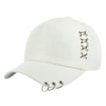 thumbnail image 1 of GDREDA Men's Baseball Caps Unisex Solid Color Metal Rings Fashion Casual Cap，White, 1 of 3
