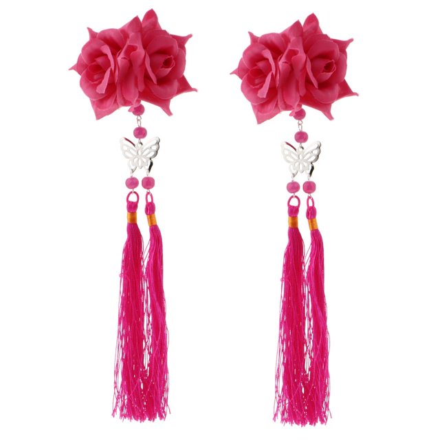 Pinza de Pelo Macarena 2 Piezas Mariposa Verde Rosa Caliente
