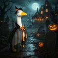 thumbnail image 6 of Fall Porch Goose Witch Outfits,23 Inch Tulle Shiny Mesh Cape Goose Statue Clothes with Witch Hat Decor for Yard Garden Front Porch Decor, 6 of 6