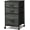Charcoal Black Wood Grain Print, variant on Mobile File Cabinet, Rolling Printer Stand with 3 Drawers, Fabric Vertical Filing Cabinet fits A4 or Letter Size for Home Office