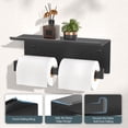 thumbnail image 3 of TVOFEK Double Toilet Paper Holder with Shelf, Wall Mount Tissue Roll Holder for Bathroom Kitchen RV, Stainless Steel Double Tissue Roll Rack, Matte Black, 3 of 18