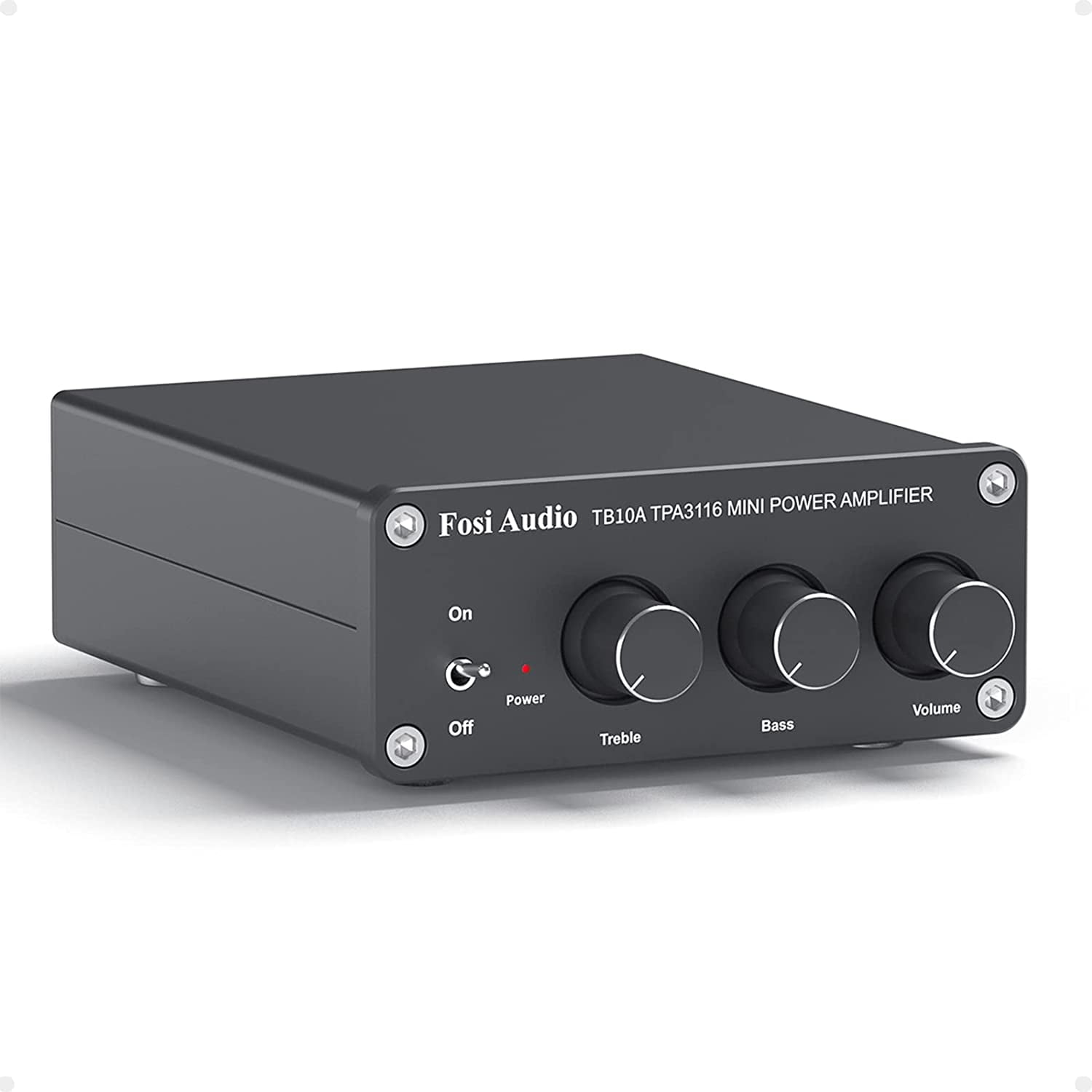 Fosi Audio TB10A 2 Channel Stereo Audio Amplifier Receiver Mini Hi-Fi for Home Speakers and Treble Control TPA3116