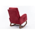 thumbnail image 4 of Luccalily Rocking Accent Chair, Upholstered Glider Chair with Fabric Padded Seat and Solid Wood Base, Armchair with Side Pocket for Nursery,Modern Design for Living Room, Bedroom, 4 of 9