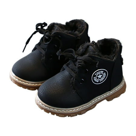 

QWERTYU Toddler Baby Girl s Boy Winter First Walkers Shoes Kids Fleece Soft Sole Boots 1Y-5Y 26