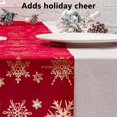 thumbnail image 6 of Snowflakes Christmas Table Runner, Holiday Table Flag, Red and White Velvet Polyester Festive Dining Decor for Holiday Gatherings, 28x275cm, 6 of 7