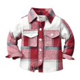 thumbnail image 4 of EnJoCho Child Boy Wraps Toddler Boys Girls Shirt Coat Jacket Plaid Long Sleeve Kids Turn Down Collar Button Tops Outwear Kids Trendy Clothing Top 6-12 Months, 4 of 6
