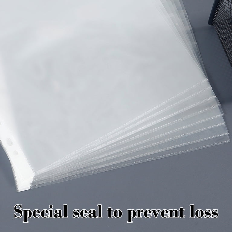 Gelady 100 X A4 Clear Plastic Punched Punch Pockets Folders Filing