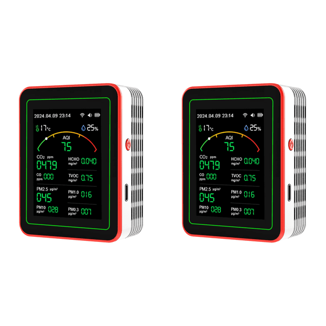 Detector Del Aire 15 en 1 PM2.5 PM1.0 CO CO2 TVOC HCHO Tester () Blanco