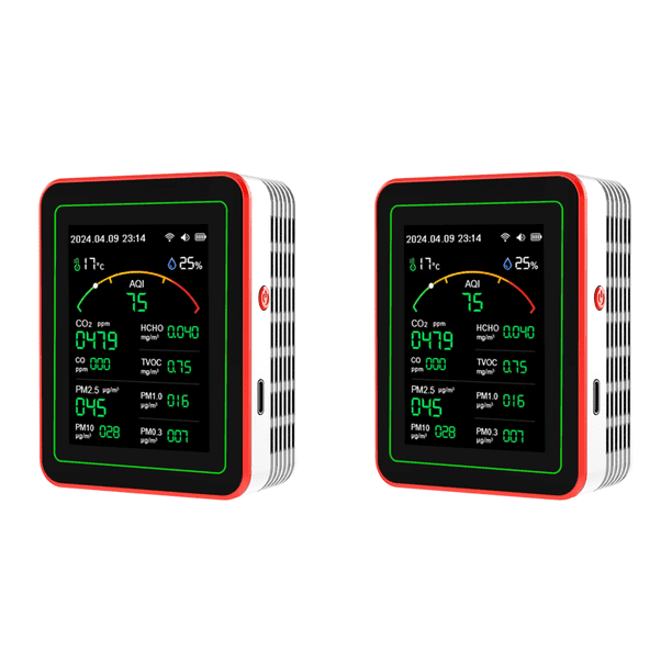 Detector Del Aire 15 en 1 PM2.5 PM1.0 CO CO2 TVOC HCHO Tester () Blanco