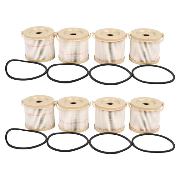 8Pcs 2010PM 2010TM Filter Elements for 500FG Fuel Engine Fuel Water Separator Replacement Truck Kit,8 * Fuel separator filter(with seal),Beige & white