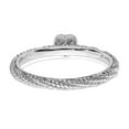 thumbnail image 5 of Sterling Silver Diamond Stackable Expressions Textured Heart Ring, 5 of 7