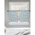 thumbnail image 5 of Blue Spring Floral Tier Curtains 24 Inch Length,Sheer Curtains for Bedroom Living Room Daisy Flowers Elegant Farmhouse Art Short Kitchen Curtains Drapes for Small Half Window 27.5"x24" 2 Panels, 5 of 7
