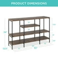 thumbnail image 7 of Best Choice Products 55in Industrial 4-Tier Console Table w/ Tall Shelves, Metal Frame - Dark Walnut, 7 of 7