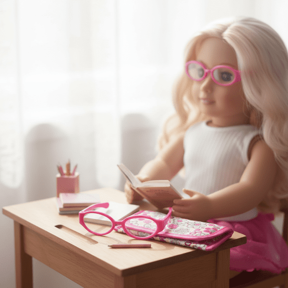 Sophia's Pink Doll Eyeglasses & Print Case Set for 18" Dolls