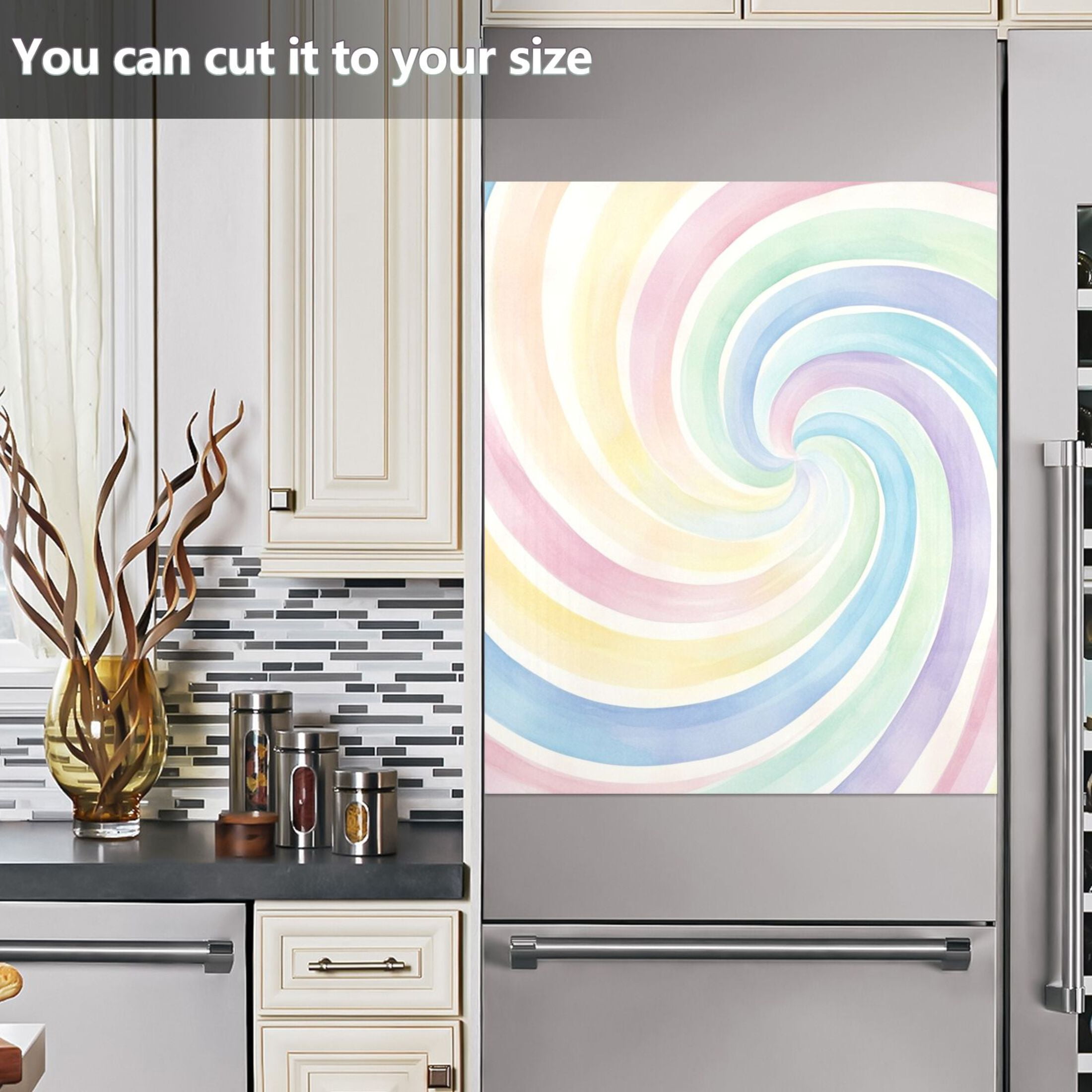 Dishwasher Magnetic Sticker 23x26 Inch Refrigerator Magnetic Sticker Washing Machine Magnetic Sticker Kitchen Panel Magnetic Sticker Home Decor Cute Color Swirl