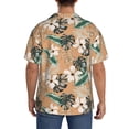 thumbnail image 3 of Sikiie Tropical Leaves Flower Men's Wrinkle Free Untucked Cuban Shirt Business Casual Button Down Shirts Short Sleeve ShirtXX-Large, 3 of 5