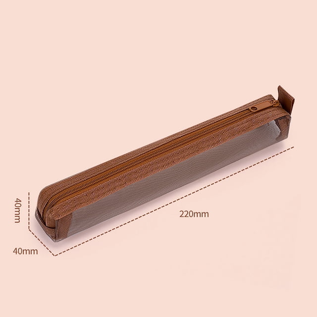 Estuche de malla de gran capacidad con cremallera - Bolsa transparente para el colegio, la oficina y los viajes - Organizador de papelería para niños y chicas