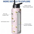 thumbnail image 3 of 40oz Cute Bee Water Bottle with Handle and Flip Straw, Sports Stainless Steel Insulated Cup, Travel Coffee Mug Tumbler, Birthday Mothers Day Chritmas Gifts for Women Animal Lovers, 3 of 6