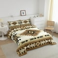 thumbnail image 3 of Erosebridal Boho Bohemian Bedding King Comforter Set,Brown Wheat Bedding Sets King with Comforter,Ultra Soft Reversible Comforter Sets King Size,Aztec Decor,3pcs, 3 of 8