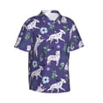 thumbnail image 3 of Xecao Cute Dog print Hawaiian shirt - a stylish short-sleeve button-down for men, perfect for casual beach and tropical outings., 3 of 9