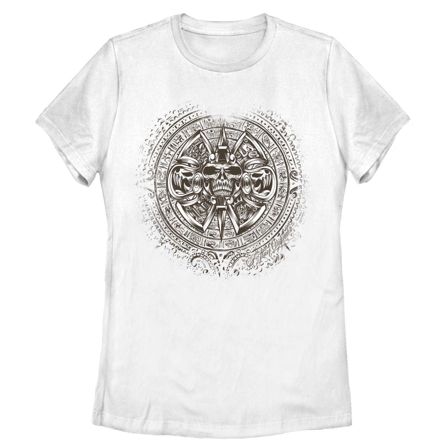 Aztlan Women s Aztlan Aztec Calendar Stone T Shirt White Small Walmart Walmart