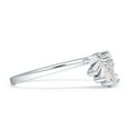 thumbnail image 5 of Contoured Band Half Sun Baguette Cubic Zirconia White Tone 925 Sterling Silver, Size 5, 5 of 7