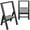 Gray Wood - Black Aluminum, variant on Sorfey 1-Step Step Ladder Slim, Anti-Slip Foldable Ladder Step Stool, Gray Wood & Silver